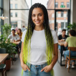 Afrika Örgüsü Ve Rasta İçin Sen Ombreli  / Siyah / Neon Sarı