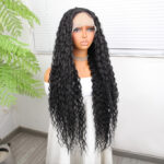 Afro Dalga Siyah Fiber Sen Tül Peruk - Görsel 2
