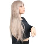 Fiber Sen Uzun Düz Kahküllü Peruk / Küllü Bebek Sarı - Görsel 3