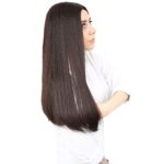 Fiber Sen Uzun Düz Peruk / Koyu Kahve - Görsel 2