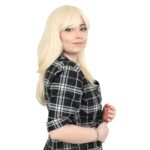 Düz Perçemli Orta Boy Fiber Sen Peruk / Platin - Görsel 2
