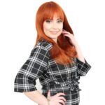 Düz Perçemli Orta Boy Fiber Sen Peruk / Bakır - Görsel 2