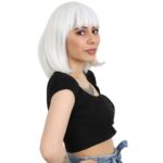 Küt Kahküllü Fiber Sen Peruk / Beyaz - Görsel 2