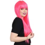 Uzun Kahküllü Fiber Sen Peruk / Neon Pembe - Görsel 2