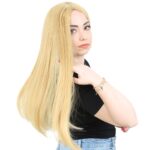 Fiber Sen Uzun Düz Peruk / Sarı - Görsel 2