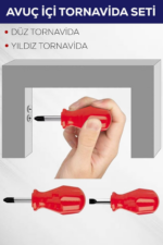 2'li Avuç Içi Tornavida Seti Düz Yıldız - Görsel 2