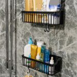 2 Li Plastik Yapışkanlı Askılı Mutfak- Banyo Rafı Düzenleyici Duş Şampuanlık