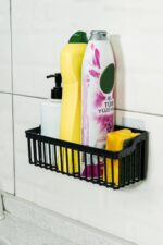 2 Li Plastik Yapışkanlı Askılı Mutfak- Banyo Rafı Düzenleyici Duş Şampuanlık - Görsel 4