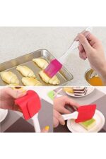 2 Li Set Silikon Pasta - Börek - Poğaça Yağ Fırçası ve Silikon Spatula Seti - Görsel 4