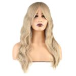 Dalgalı Perçemli Fiber Sen Orta Boy Peruk / Balköpüğü Platin Röfleli - Görsel 2