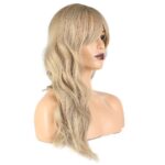 Dalgalı Perçemli Fiber Sen Orta Boy Peruk / Balköpüğü Platin Röfleli - Görsel 3