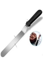 2li Set Hamur Şekillendirici Eğik Pasta Spatulası +Metal Hamur Kesici Kazıyıcı Spatula - Görsel 3