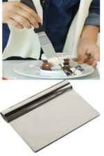 2li Set Hamur Şekillendirici Eğik Pasta Spatulası +Metal Hamur Kesici Kazıyıcı Spatula - Görsel 5