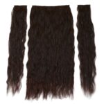 Fiber Sen Kabarık Dalgalı Yarım Ay + 2 Yan Çıt Çıt / Koyu Kahve - Görsel 2
