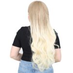 Kahküllü Uzun Dalgalı Fiber Sen Peruk / Küllü Balköpüğü / Platin Ombreli - Görsel 4