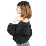 Kısa Küt Perçemli Fiber Sen Peruk / Siyah / Karamel Ombreli - Görsel 3