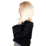 Kahkülsüz Düz Kısa Fiber Sen Peruk / Balköpüğü / Platin Ombreli - Görsel 3