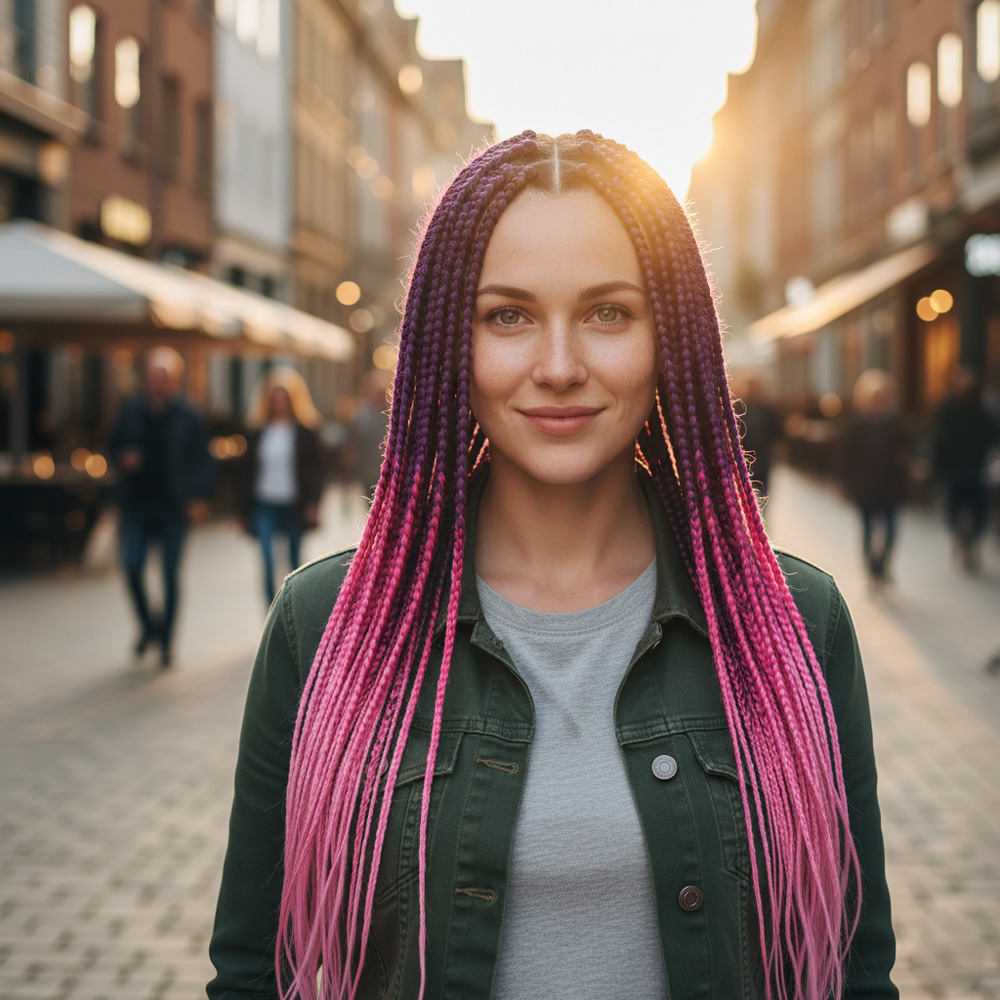 3-21a.jpg Afrika Örgüsü Ve Rasta İçin Sen Ombreli / Koyu Pembe / Pembe / Açık Pembe - Görsel 1