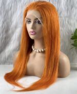 Gerçek Front Lace Tül Peruk / Düz / Canlı Bakır 70/75cm - Görsel 4