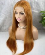 Gerçek Front Lace Tül Peruk / Düz / Bakır 70/75cm - Görsel 4
