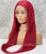Gerçek Front Lace Tül Peruk / Düz / Kızıl 70/75cm - Görsel 4