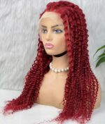 Gerçek Front Lace Tül Peruk / Kabarık Afro / Kızıl 70/75cm - Görsel 4