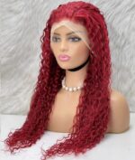 Gerçek Front Lace Tül Peruk / Su Dalgası / Kızıl 70/75cm - Görsel 4