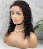 Gerçek Front Lace Tül Peruk / Afro Dalga / Doğal 50/55cm - Görsel 4