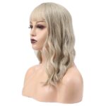 Dalgalı Kısa Perçemli Fiber Sen Peruk / Balköpüğü / Platin Röfleli - Görsel 4
