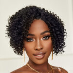 Siyah Kısa Afro Yan Tül Peruk - Görsel 3