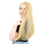 Fiber Sen Uzun Düz Peruk / Sarı - Görsel 3