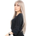 Fiber Sen Uzun Düz Kahküllü Peruk / Küllü Bebek Sarı - Görsel 4