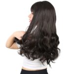 Kahküllü Uzun Dalgalı Fiber Sen Peruk / Kahverengi - Görsel 4