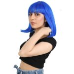Küt Kahküllü Fiber Sen Peruk / Koyu Mavi - Görsel 3