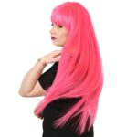 Uzun Kahküllü Fiber Sen Peruk / Neon Pembe - Görsel 3