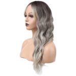 Dalgalı Perçemli Fiber Sen Orta Boy Peruk / Ombre ve Röfleli - Görsel 4
