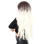Perçemli Uzun Su Dalgası Fiber Sen Peruk / Küllü Açık Kahve / Platin Ombreli - Görsel 3