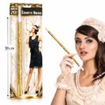 30 cm Altın Gold Payetli Sigara Tutacağı  1920ler Gatsby Parti Aksesuarı