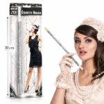 30 cm Gümüş Payetli Sigara Tutacağı  1920ler Gatsby Parti Aksesuarı
