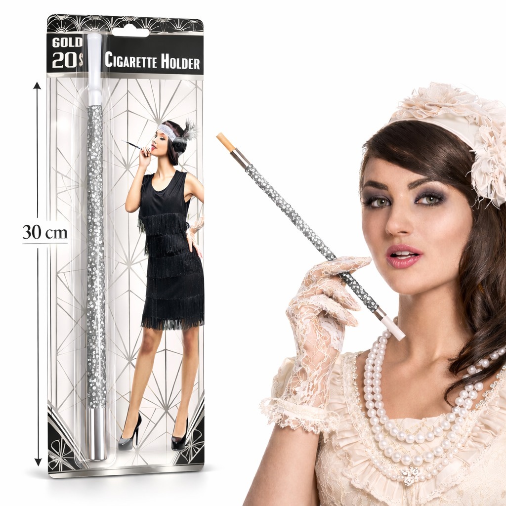 30-cm-gumus-payetli-sigara-tutacagi-1920-ler-gatsby-parti-resim-5370.jpg 30 cm Gümüş Payetli Sigara Tutacağı 1920ler Gatsby Parti Aksesuarı - Görsel 1