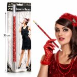 30 cm Kırmızı Payetli Sigara Tutacağı  1920ler Gatsby Parti Aksesuarı