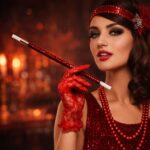 30 cm Kırmızı Payetli Sigara Tutacağı  1920ler Gatsby Parti Aksesuarı - Görsel 3