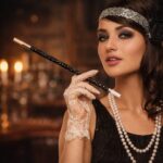 30 cm Siyah Payetli Sigara Tutacağı  1920ler Gatsby Parti Aksesuarı - Görsel 3