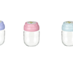 3lü Set Vintage Dekoratif Desenli Cam Kavanoz 425ml - 14,3 oz