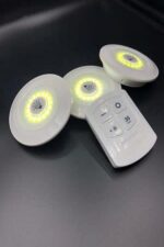 3lü Uzaktan Kumandalı Yapışkanlı Kablosuz Led Spot Lambalar - Görsel 3