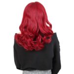 Dalgalı Perçemli Orta Boy Fiber Sen Peruk / Kızıl - Görsel 4