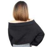 Kısa Küt Perçemli Fiber Sen Peruk / Siyah / Karamel Ombreli - Görsel 4