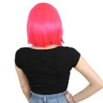 Küt Kahküllü Fiber Sen Peruk / Neon Pembe - Görsel 4