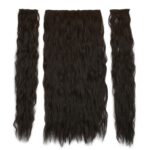 Fiber Sen Kabarık Dalgalı Yarım Ay + 2 Yan Çıt Çıt / Kahverengi - Görsel 2