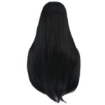 Düz Perçemli Uzun Fiber Sen Peruk / Siyah - Görsel 5